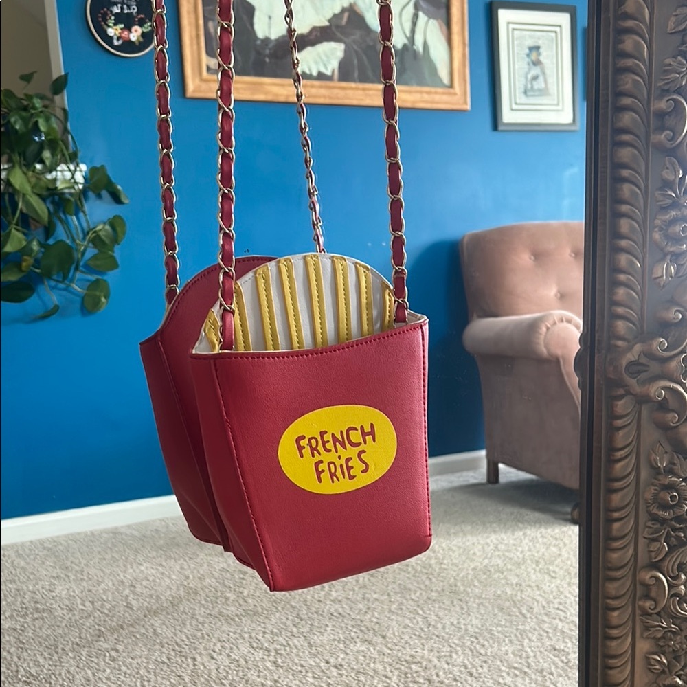 Vibrant Red and Yellow French Fry Purse Bag